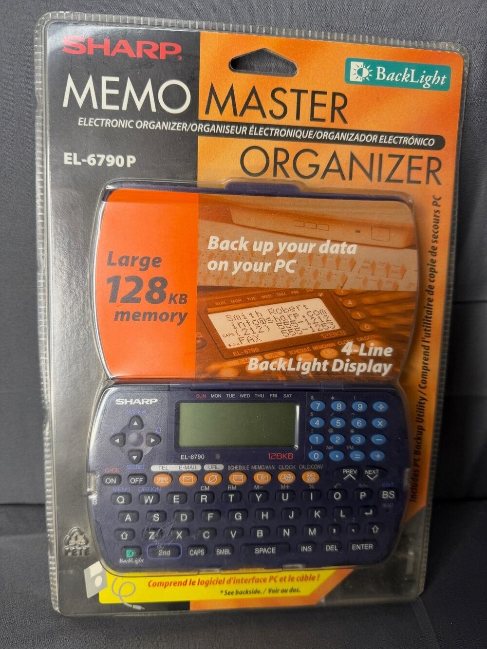 Vintage Sharp Memo Master Electronic Backlight Organizer 128KB Memory New Sealed